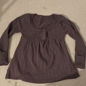 Soft Brown Long Sleeve Babybell Knit Top